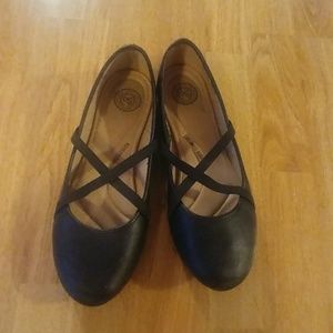 SO black ballet slipper slip on shoes